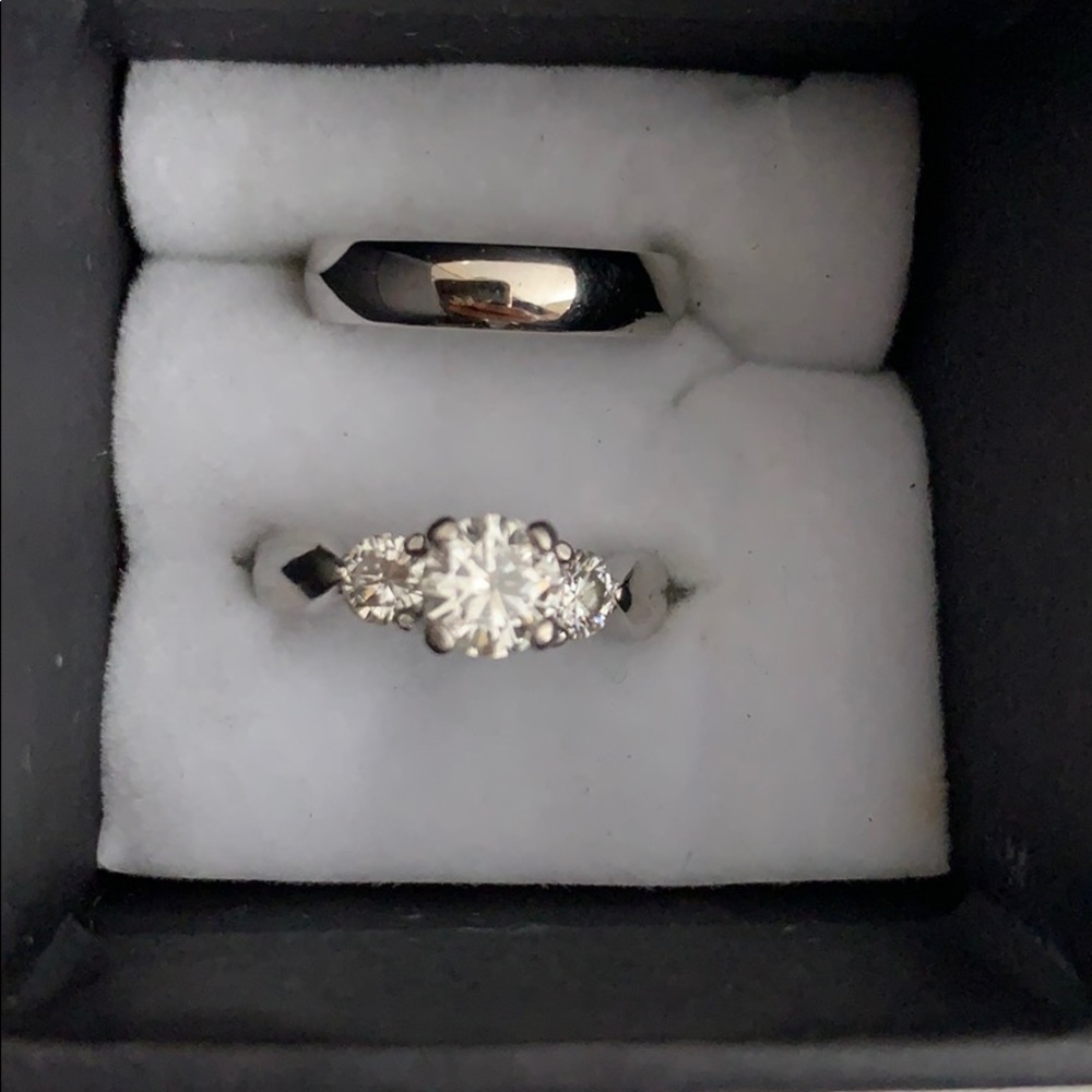 Platinum Diamond engagement Ring and Wedding Band